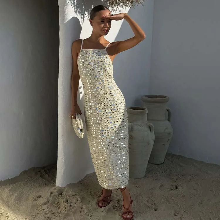 Cream Mirror Taliah Midi Dress sold by Never Fully Dressed