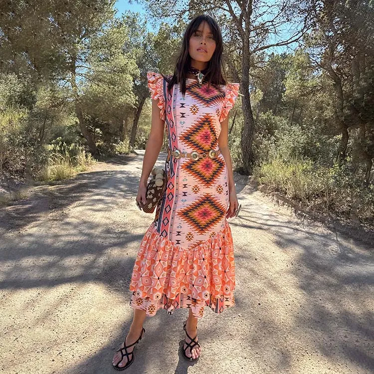 Bridget Print Frida Dress sold by Never Fully Dressed