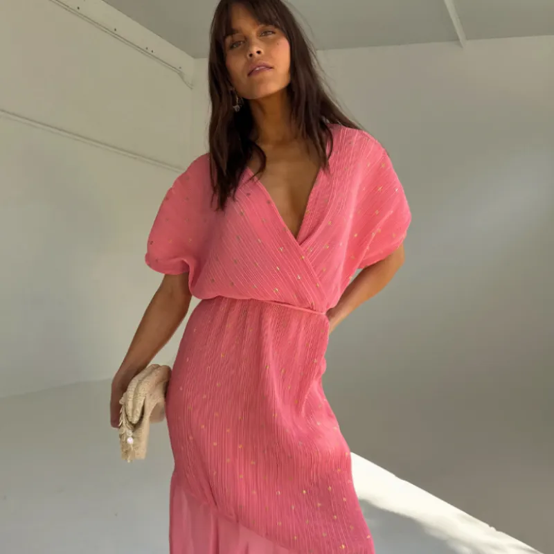Pink Plisse Fifi Dress sold by Never Fully Dressed