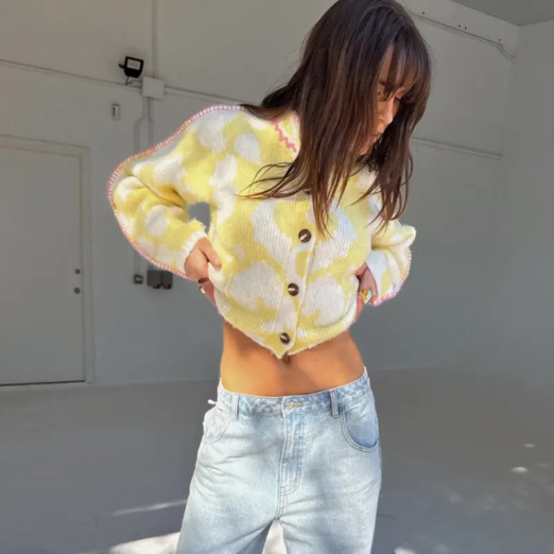 Yellow Zizi Cardigan sold by Never Fully Dressed