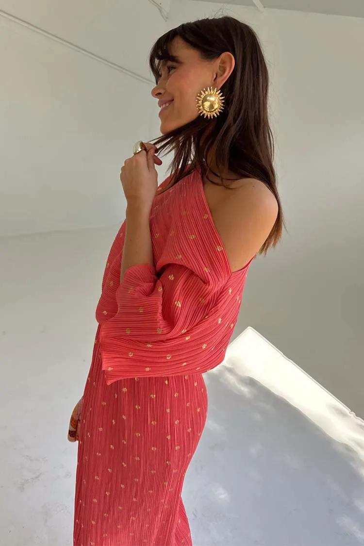 Coral Plisse Tilly Dress sold by Never Fully Dressed product image thumbnail 4