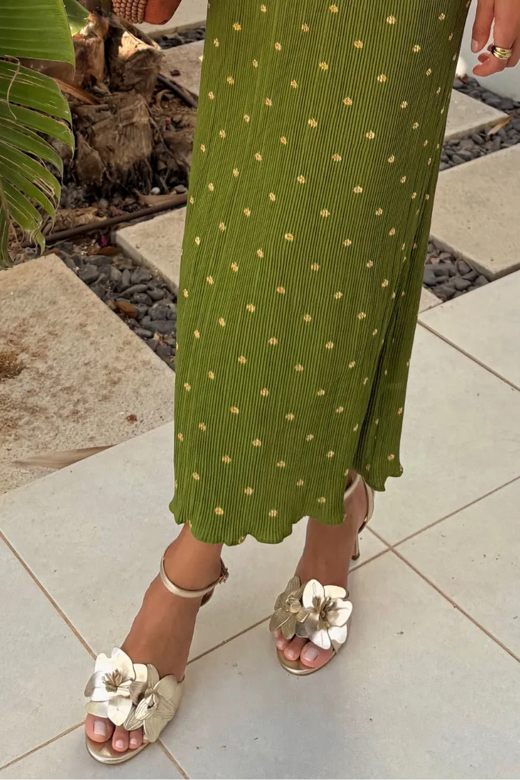 Gold Metallic Flower Heel sold by Never Fully Dressed product image thumbnail 3