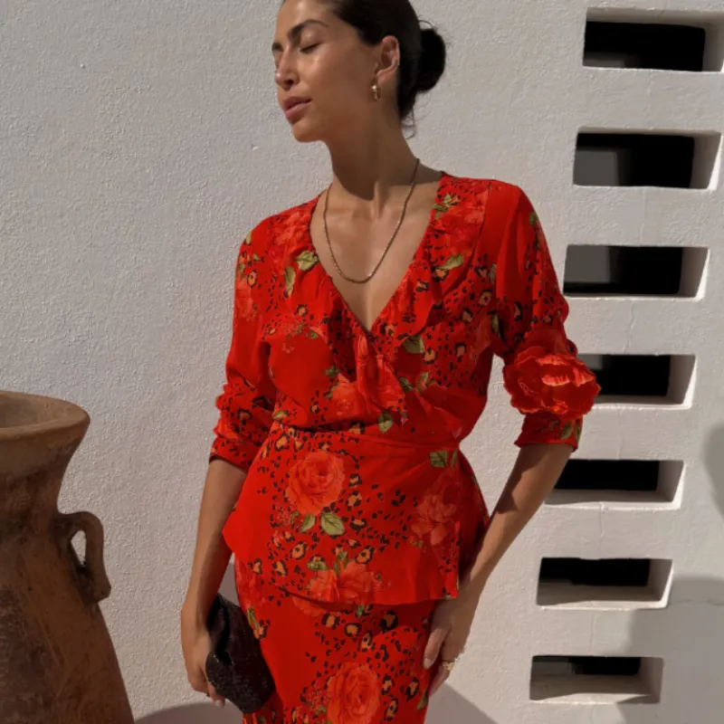 Rosie Long Sleeve Wrap Top sold by Never Fully Dressed