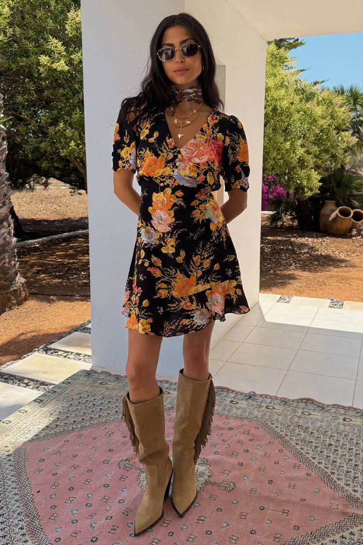 Black Sofia Mini Tea Dress sold by Never Fully Dressed product image thumbnail 4