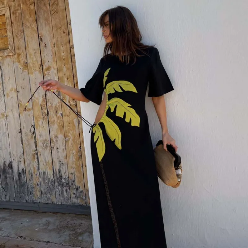 Black Palm Riviera Dress sold by Never Fully Dressed