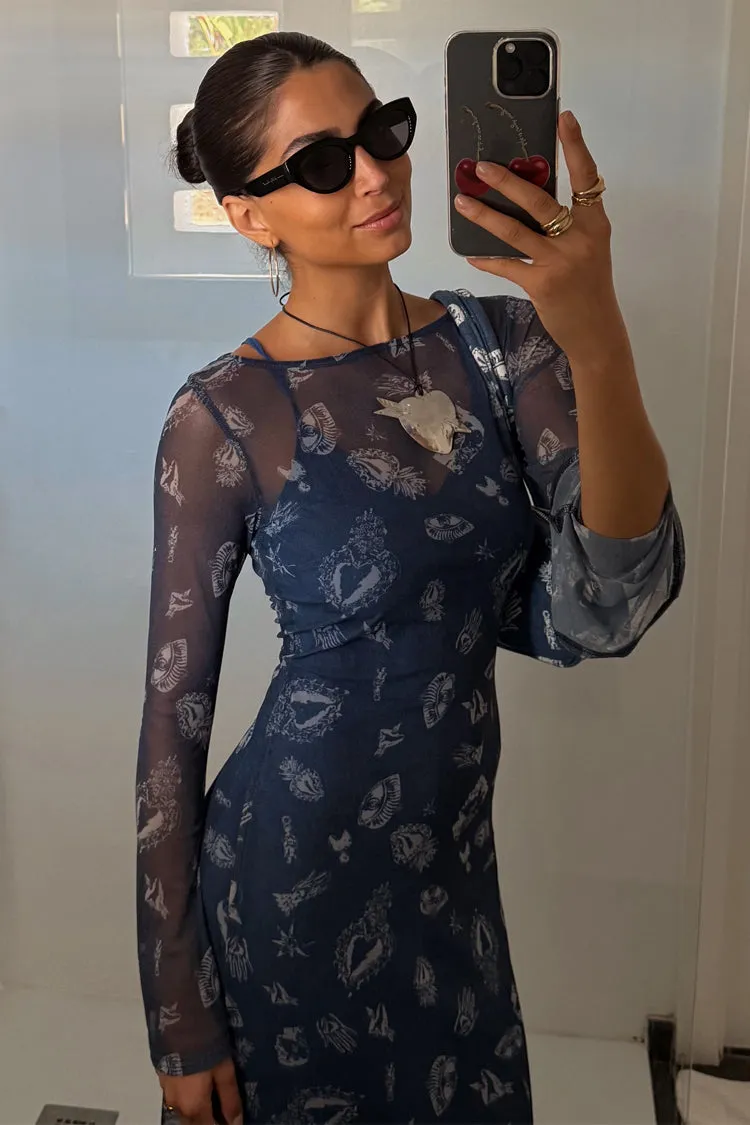 Denim Deloris Mesh Dress sold by Never Fully Dressed product image thumbnail 3