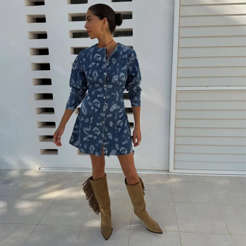 Denim Deloris Mini Dress sold by Never Fully Dressed