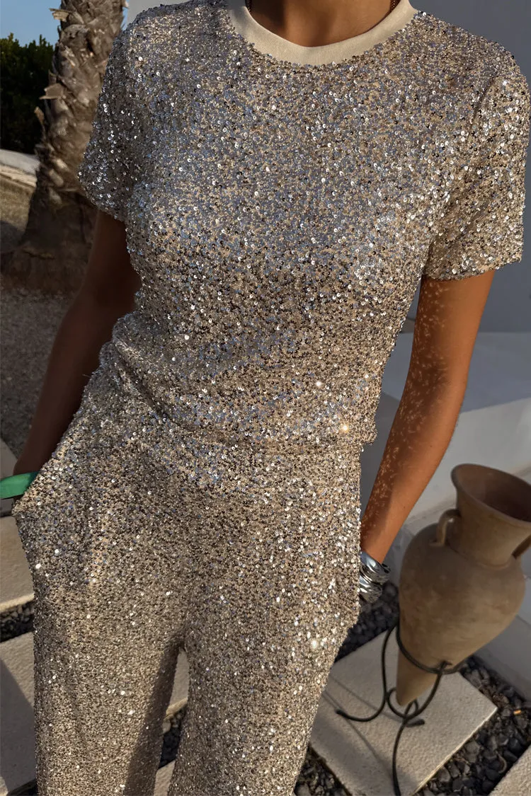 Silver Sequin T Shirt sold by Never Fully Dressed product image thumbnail 4