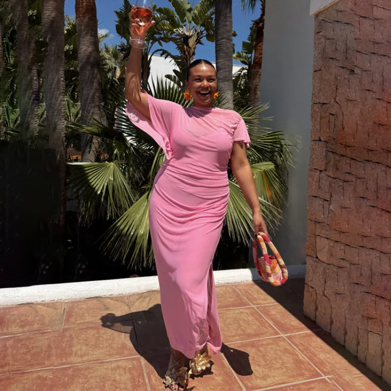 Pink Mesh Isabelle Dress sold by Never Fully Dressed