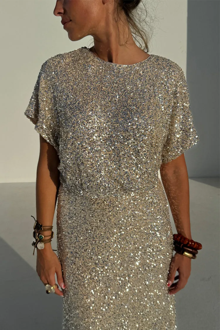 Silver Sequin Erin Dress sold by Never Fully Dressed product image thumbnail 5