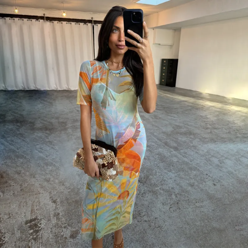 Sky Sydney Mesh Midi Dress sold by Never Fully Dressed