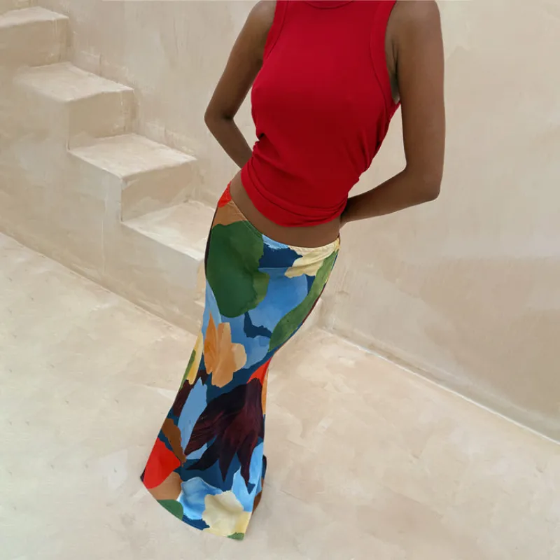 Navy Abstract Dorris Skirt sold by Never Fully Dressed