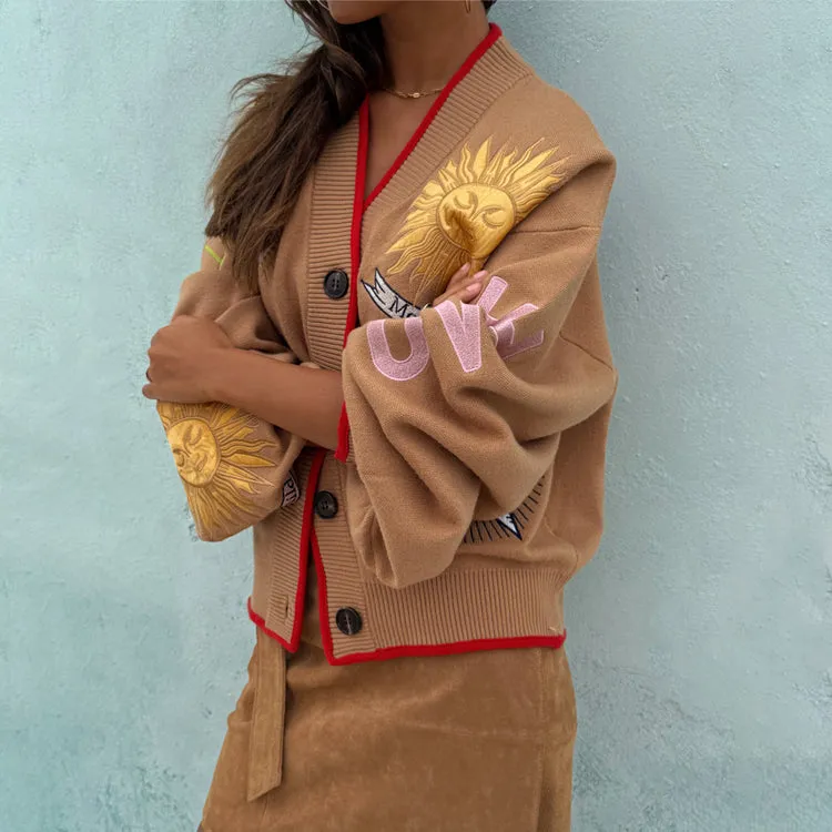 Camel Mystical Cardigan sold by Never Fully Dressed