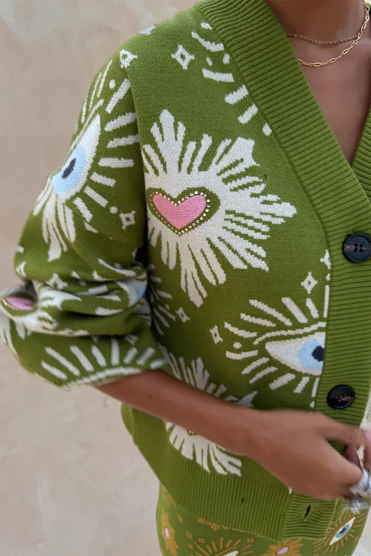 Khaki Eye Cardigan sold by Never Fully Dressed product image thumbnail 5