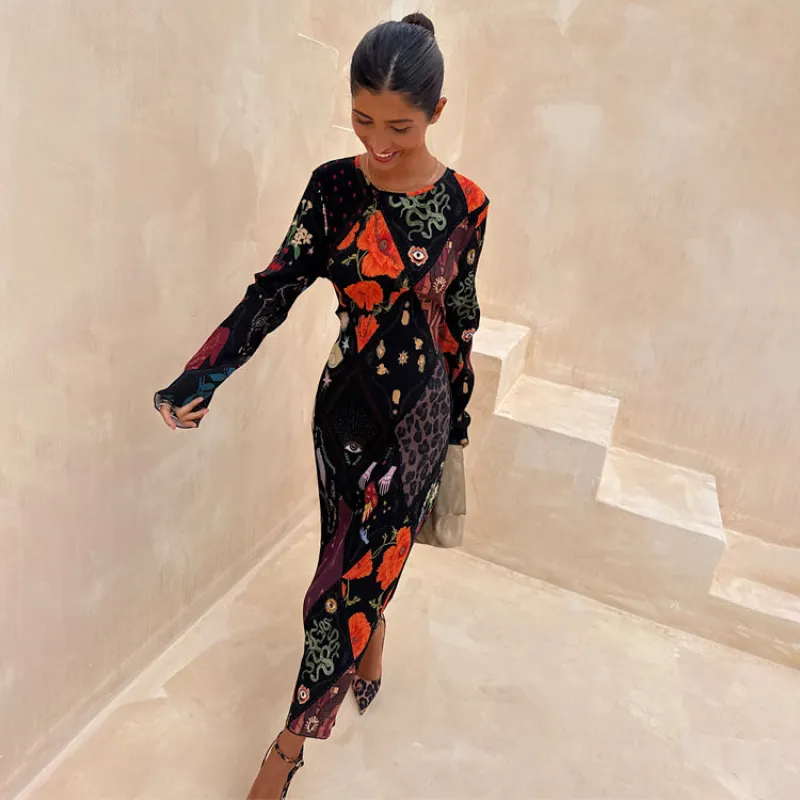 Night Garden Gaia Plisse Dress sold by Never Fully Dressed