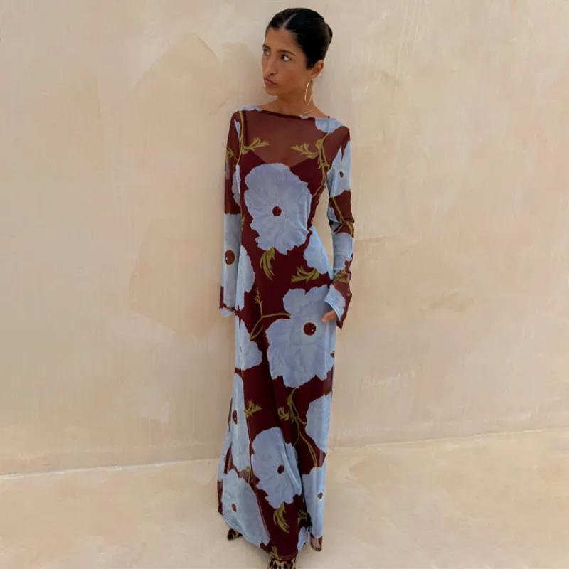 Burgundy & Blue Poppy Aria Dress Petite sold by Never Fully Dressed