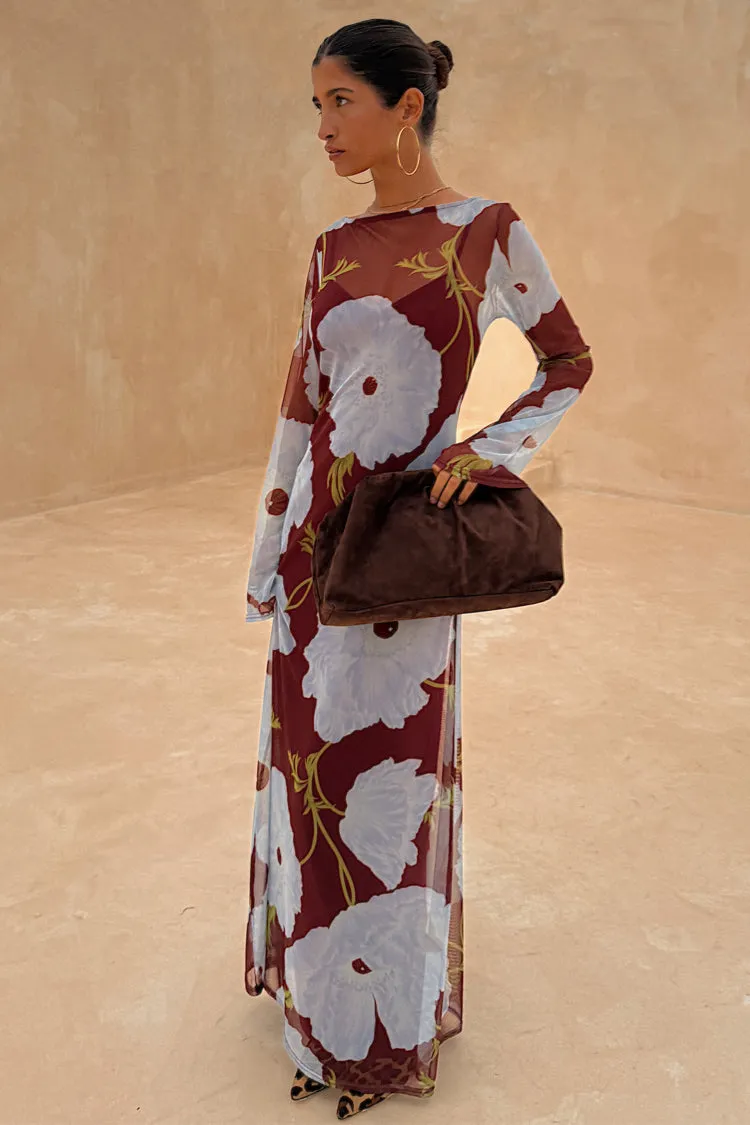 Burgundy & Blue Poppy Aria Dress sold by Never Fully Dressed product image thumbnail 5