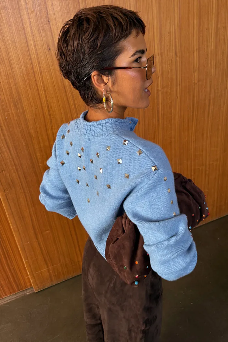 Ice Blue Studded Cardigan sold by Never Fully Dressed product image thumbnail 4