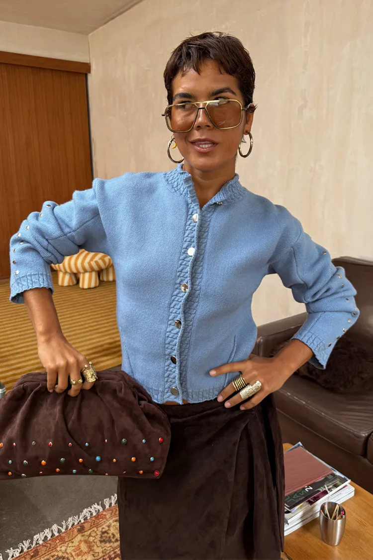 Ice Blue Studded Cardigan sold by Never Fully Dressed product image thumbnail 5