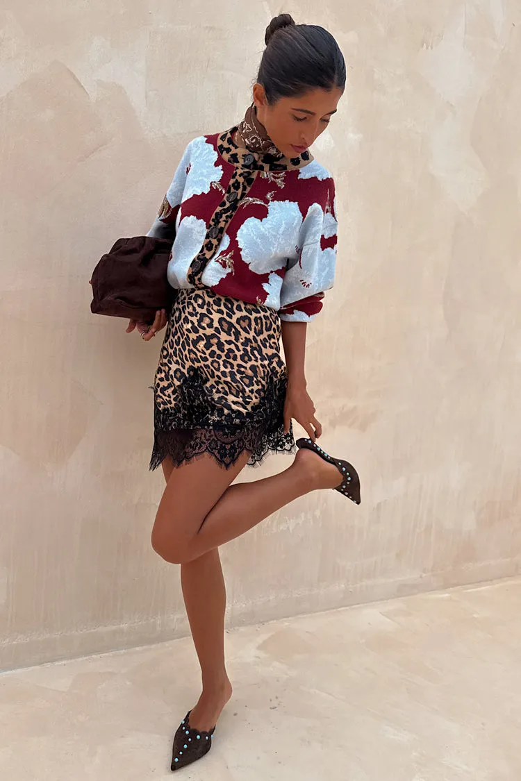 Burgundy & Blue Poppy Cardigan sold by Never Fully Dressed product image thumbnail 5