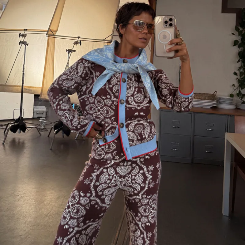 Chocolate Bandana Holly Cardigan sold by Never Fully Dressed