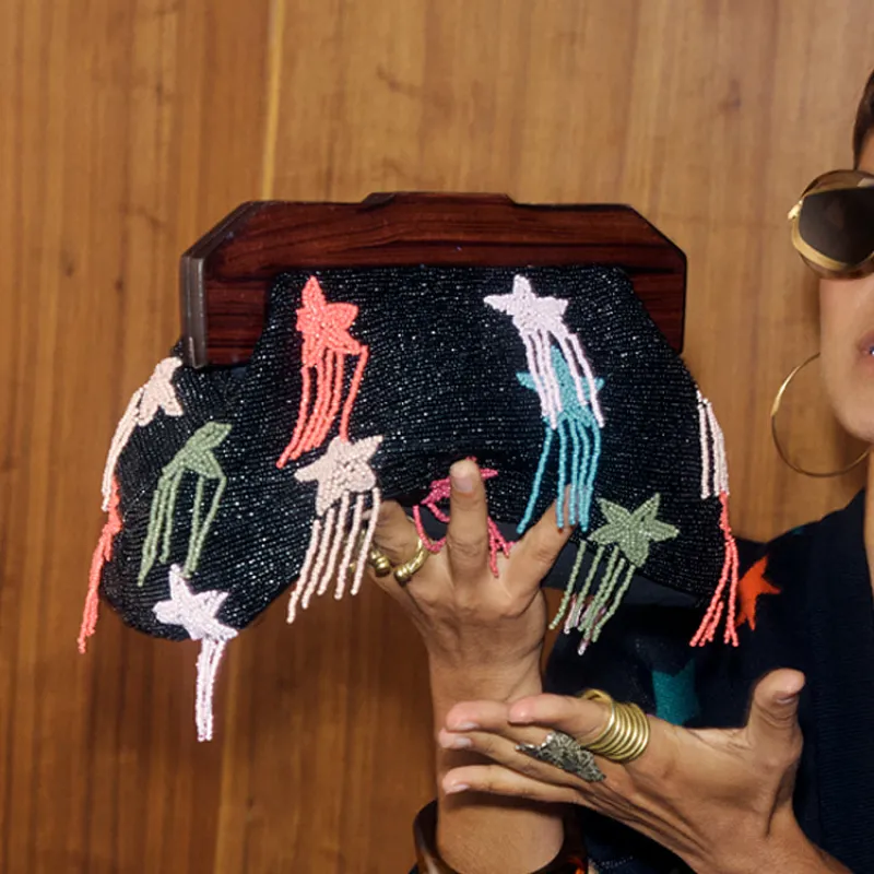 Black Star Clutch Bag sold by Never Fully Dressed