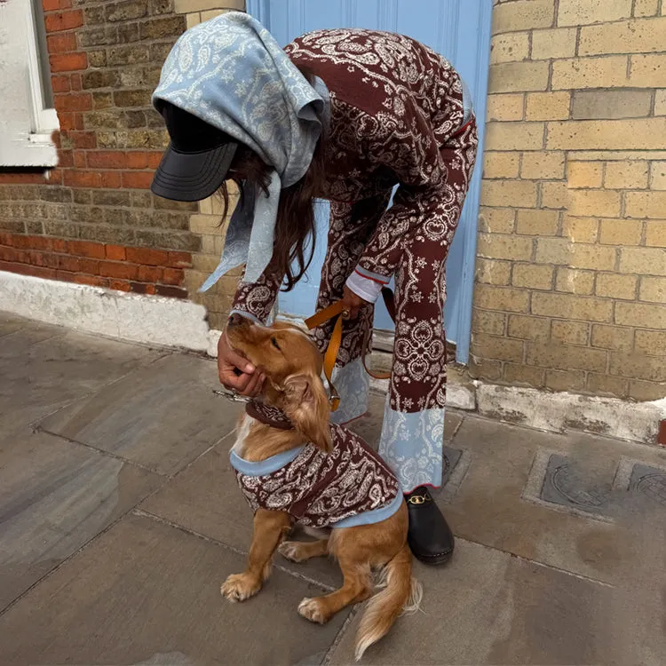 Chocolate Bandana Dog Jumper sold by Never Fully Dressed