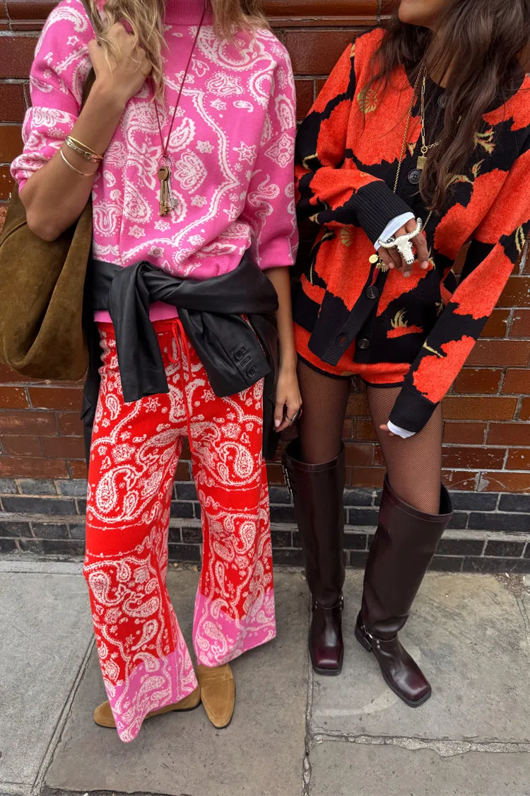 Red Bandana Wide Leg Trousers sold by Never Fully Dressed product image thumbnail 4