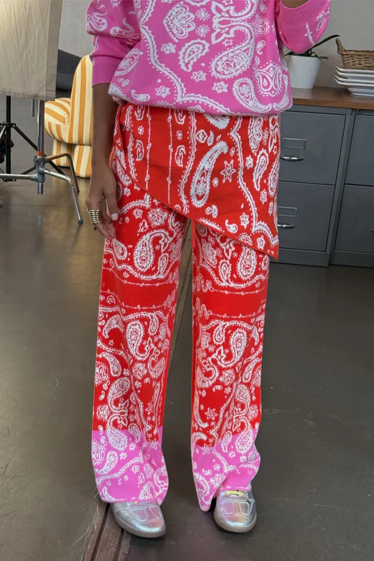 Red Bandana Wide Leg Trousers sold by Never Fully Dressed product image thumbnail 3