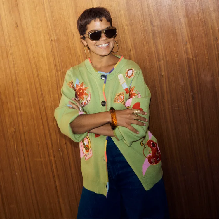 Green Enchanted Cardigan sold by Never Fully Dressed