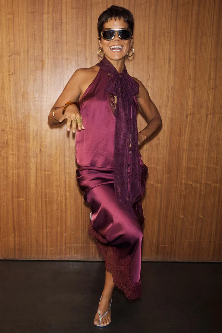 Burgundy Lace Top sold by Never Fully Dressed product image thumbnail 3