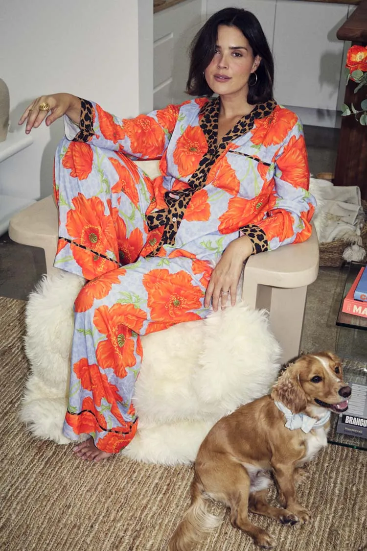 Blue Poppy Print Button Through Pyjamas sold by Never Fully Dressed product image thumbnail 4