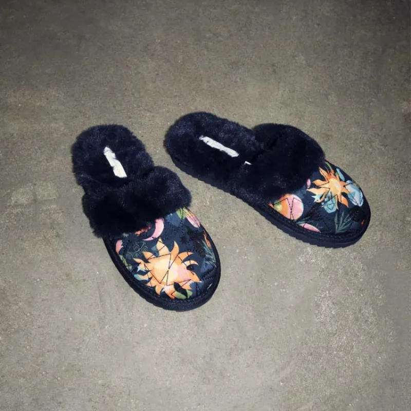 Navy Charm Mule Slippers sold by Never Fully Dressed