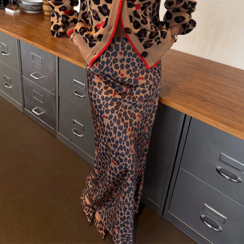 Cherry Leopard Dorris Skirt sold by Never Fully Dressed