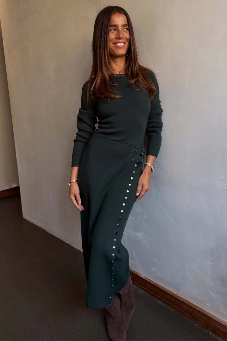 Bottle Green Stud Sammie Dress sold by Never Fully Dressed product image thumbnail 2