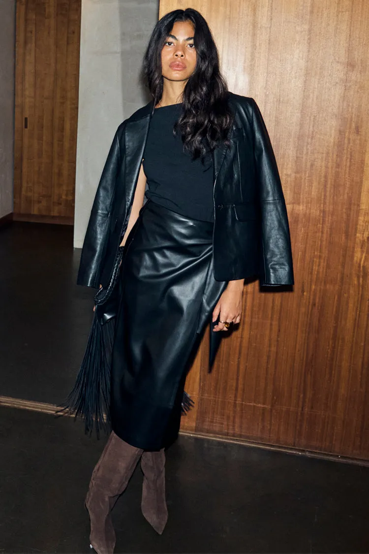 Black Leather Blazer sold by Never Fully Dressed product image thumbnail 2