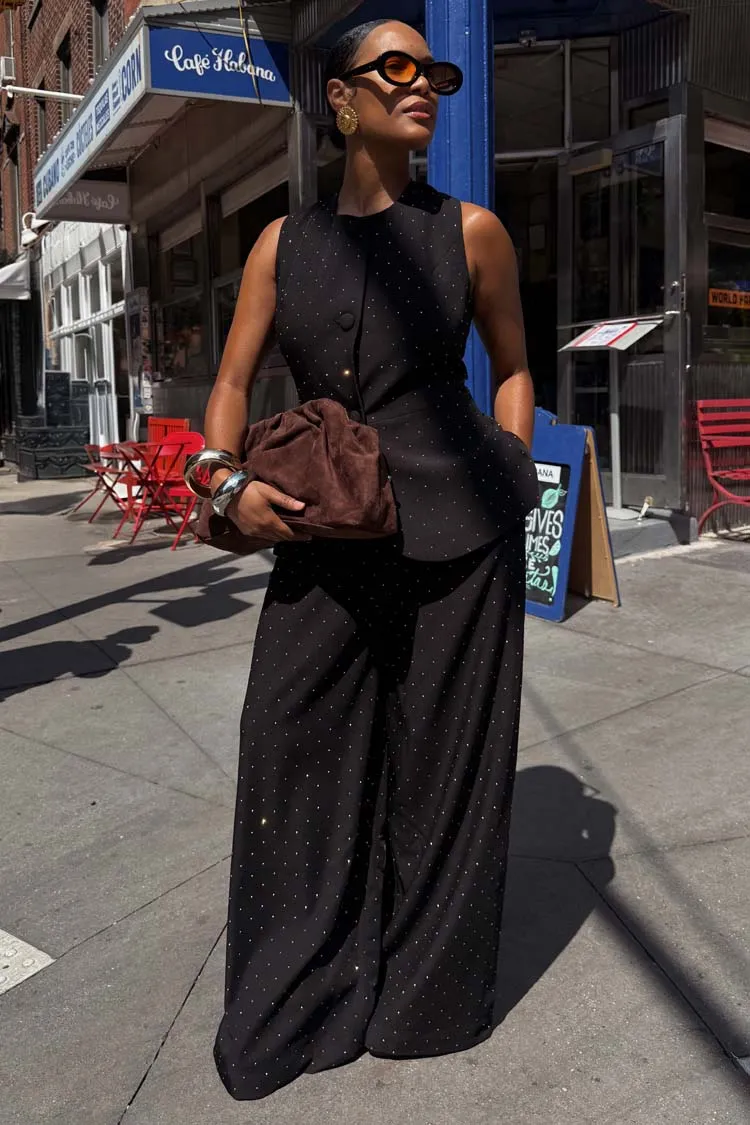 Black Hotfix Marnie Trousers sold by Never Fully Dressed product image thumbnail 3