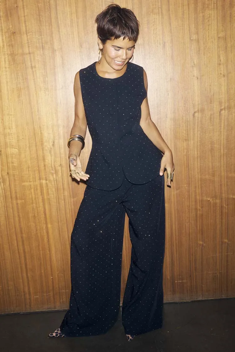 Black Hotfix Marnie Trousers sold by Never Fully Dressed product image thumbnail 2