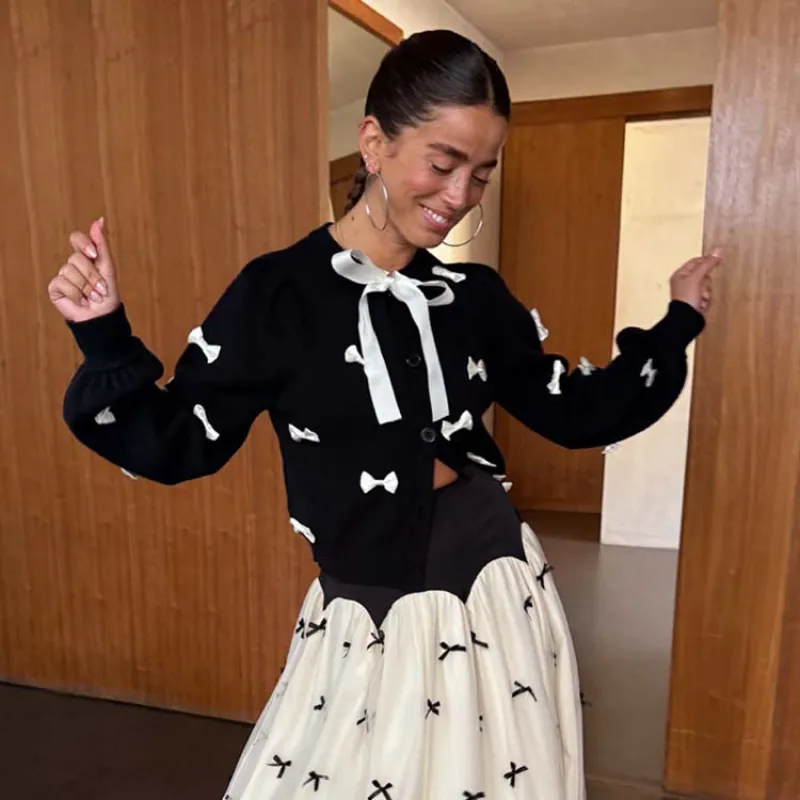 Black Bow Sophie Cardigan made by Never Fully Dressed