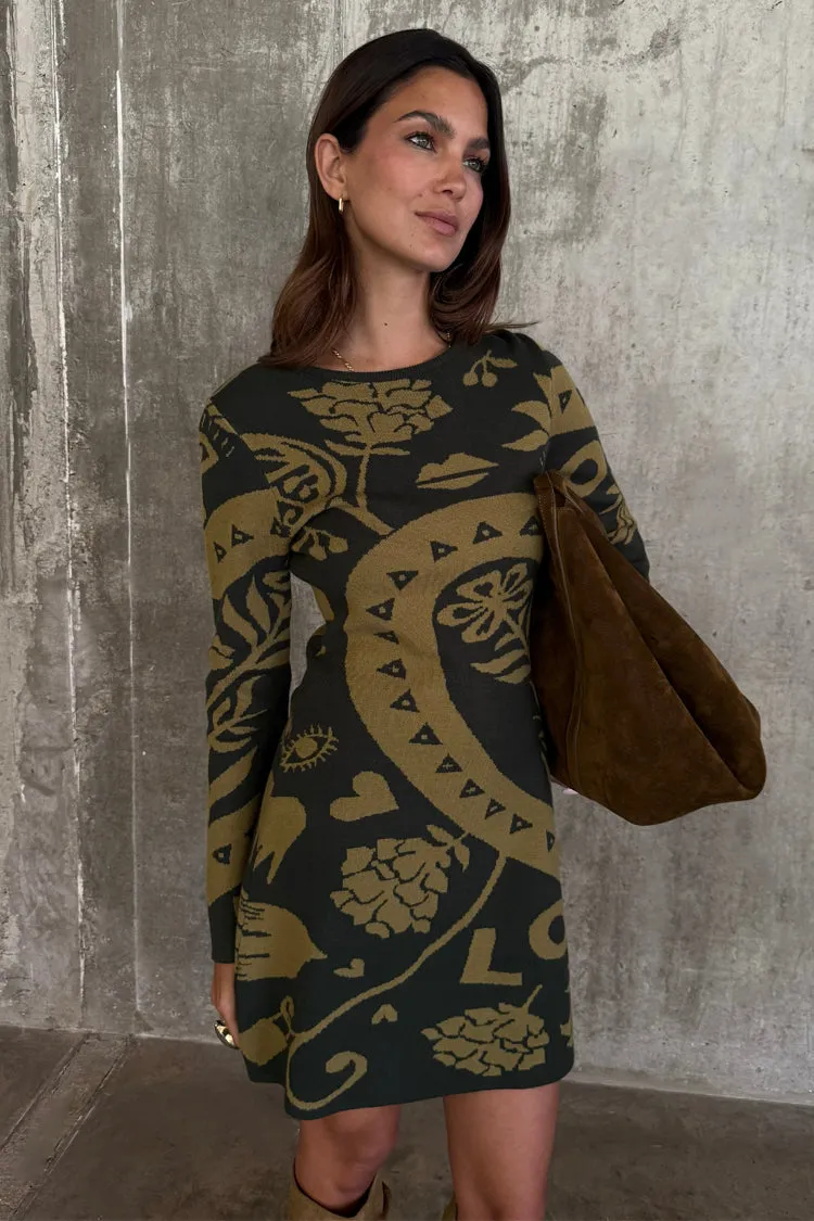 Olive Amara Knit Mini Dress sold by Never Fully Dressed product image thumbnail 3