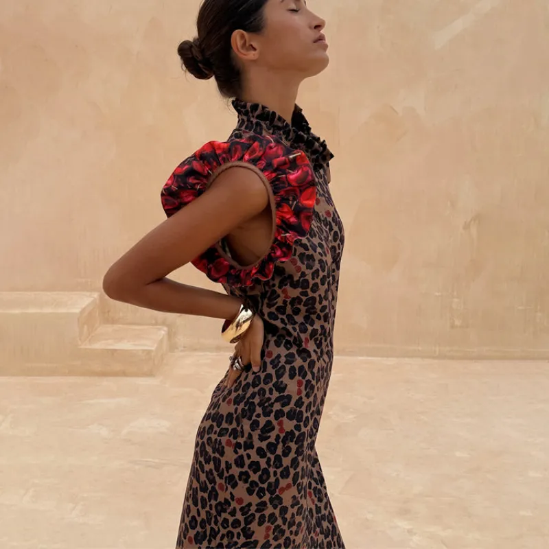 Cherry Leopard Remi Dress sold by Never Fully Dressed