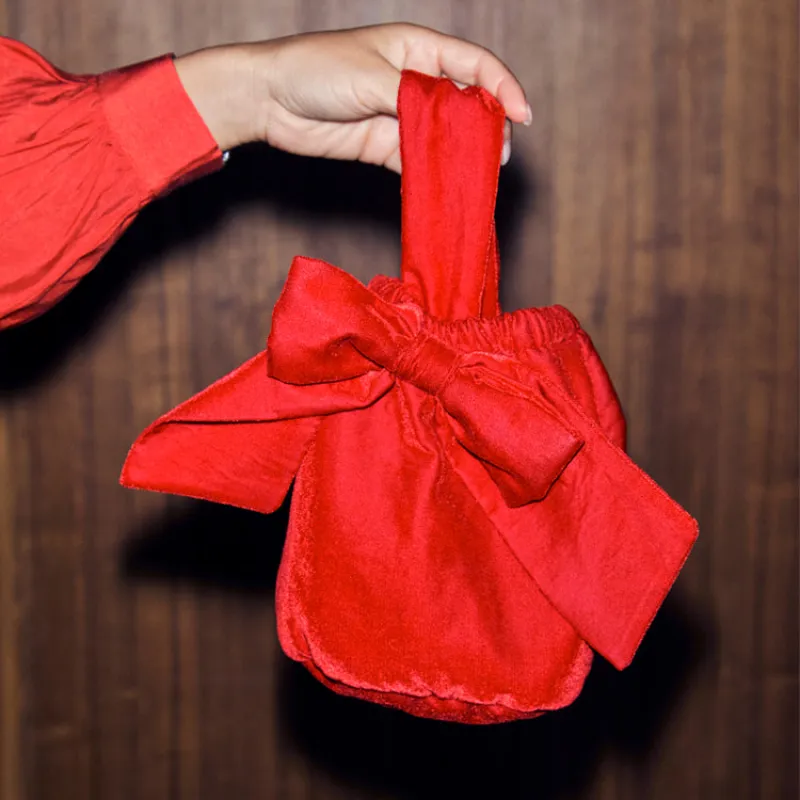 Red Velvet Bow Bag sold by Never Fully Dressed
