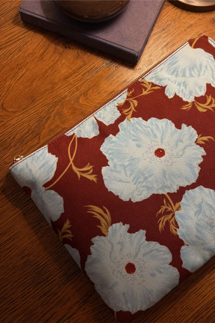 Blue & Burgundy Poppy Laptop Case sold by Never Fully Dressed product image thumbnail 4