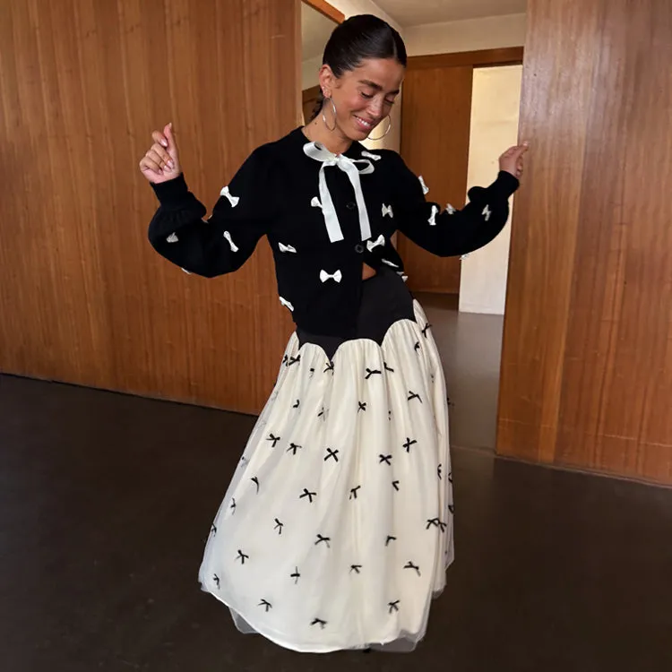 Black Bow Monika Skirt sold by Never Fully Dressed