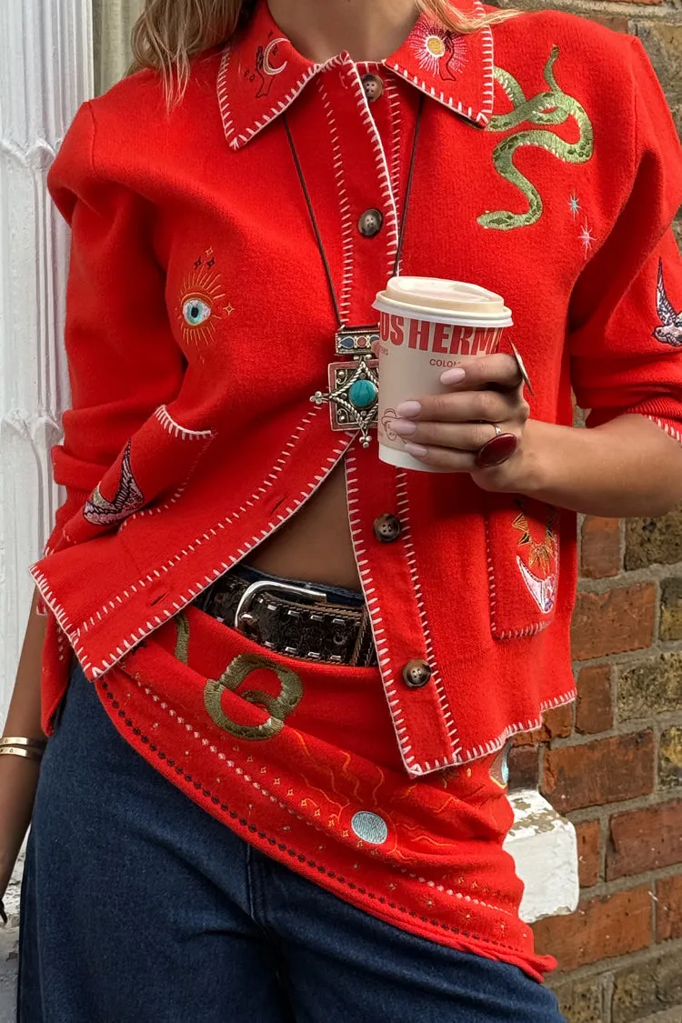 Red Mystical Knit Bandana sold by Never Fully Dressed product image thumbnail 5