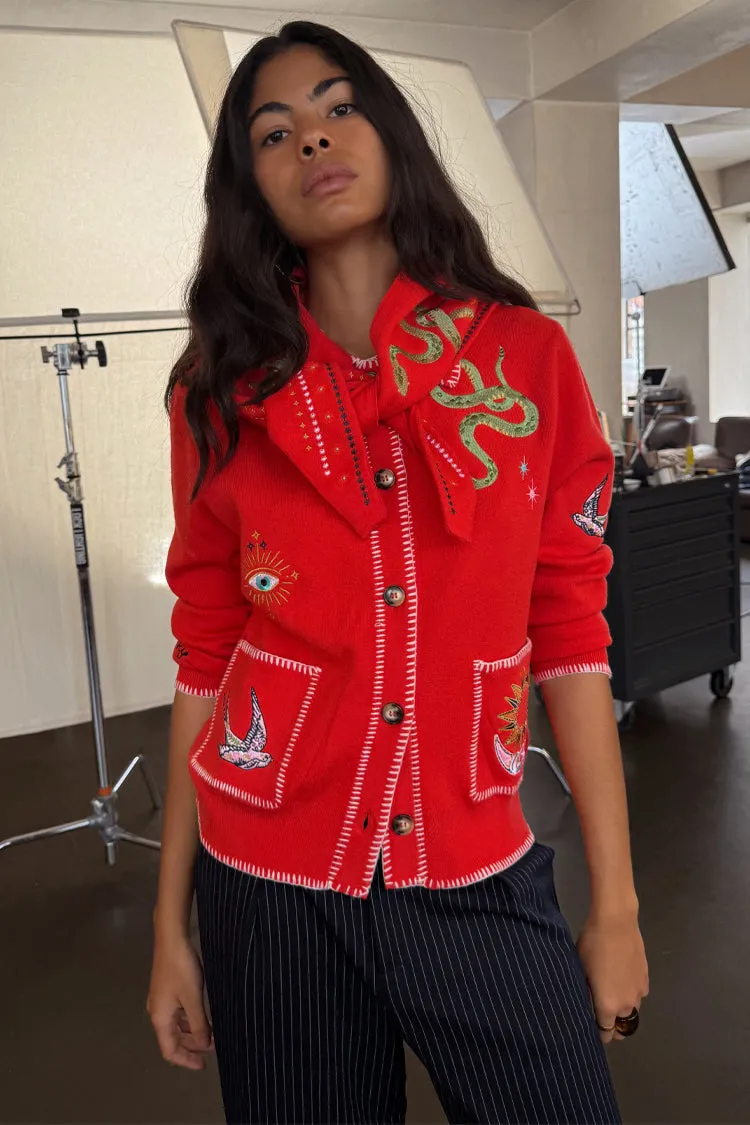 Red Mystical Knit Bandana sold by Never Fully Dressed product image thumbnail 3