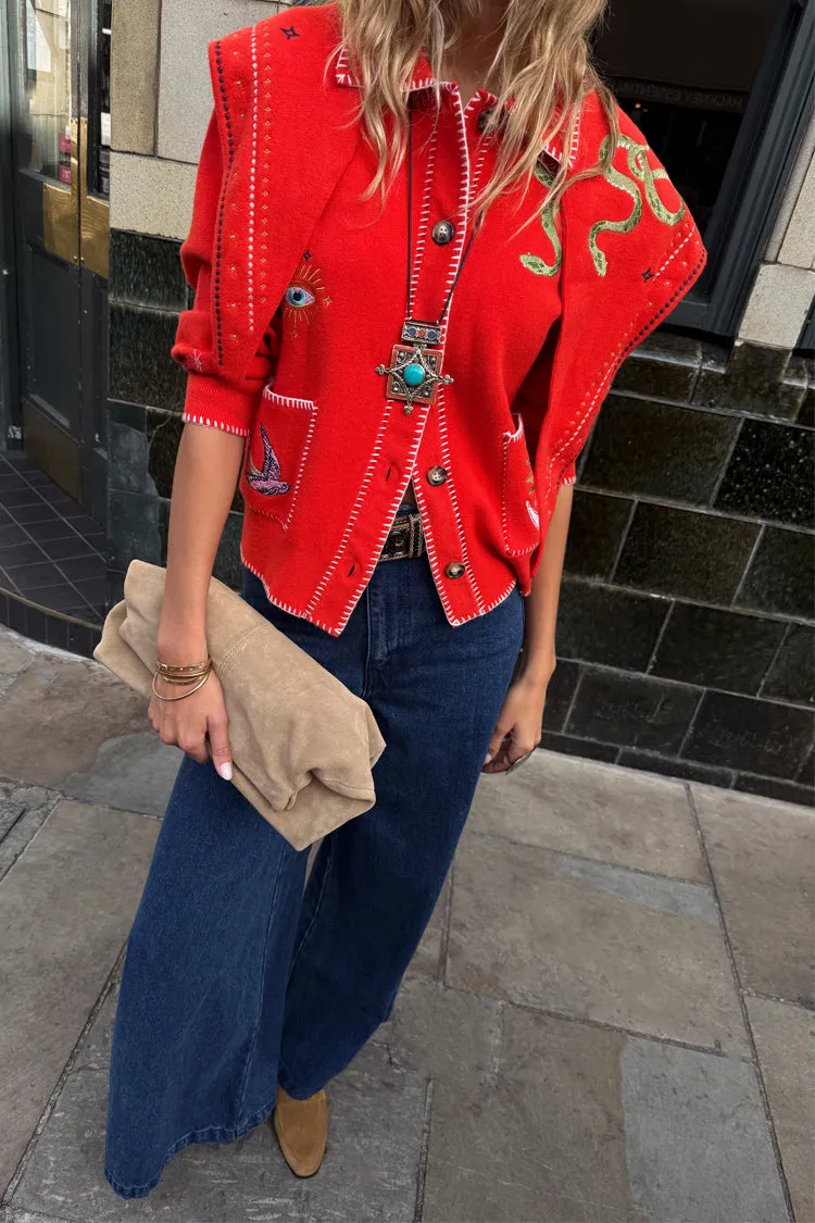 Red Mystical Knit Bandana sold by Never Fully Dressed product image thumbnail 2