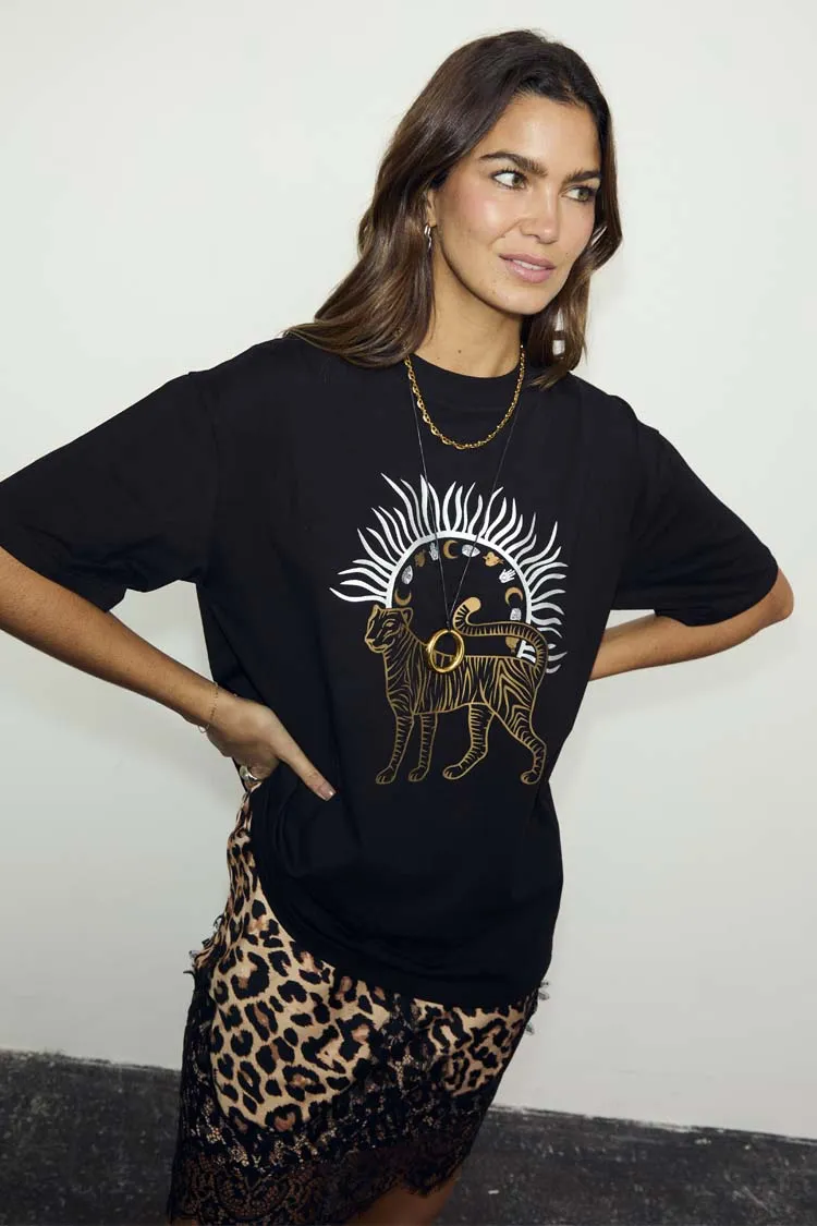 Black Tiger Sun T-Shirt sold by Never Fully Dressed product image thumbnail 2