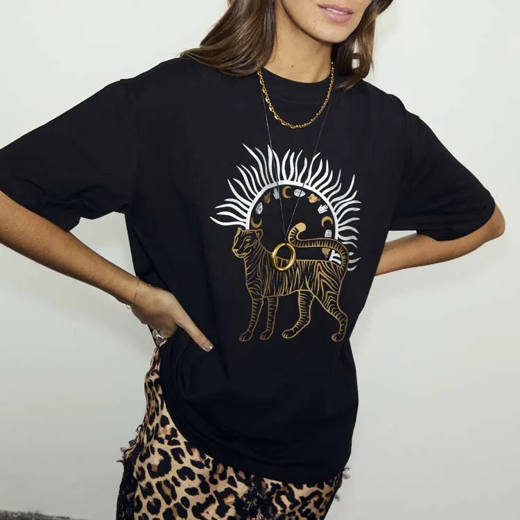 Black Tiger Sun T-Shirt sold by Never Fully Dressed