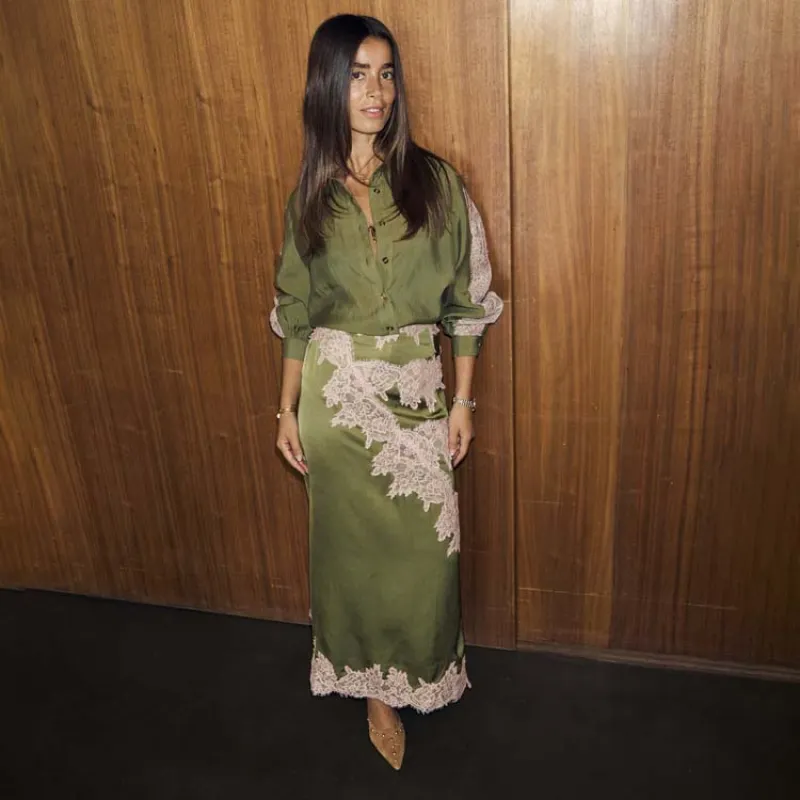 Olive & Pink Lily Skirt made by Never Fully Dressed